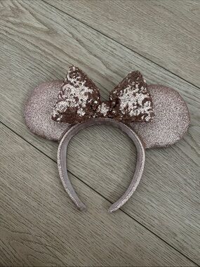 Disney Rose Gold Glitter Minnie Ear Headband